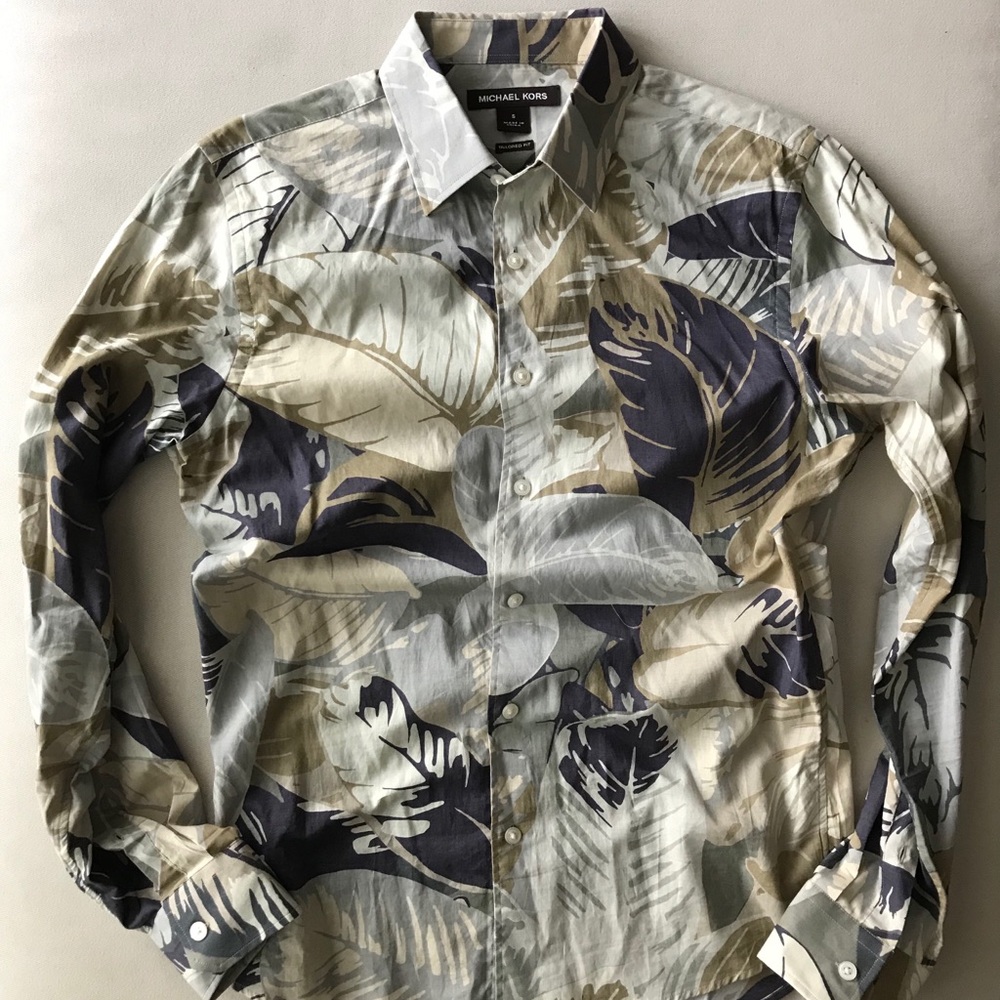 Michael Kors Tropical Print Button Up - Picture 2 of 8